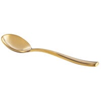 Bon Chef S3001GM Manhattan 6 3/8 inch 18/10 Extra Heavy Weight Matte Gold Stainless Steel Bouillon Spoon - 12/Pack