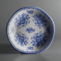 Oneida L6703061132 Lancaster Garden 8 inch Blue Porcelain Plate - 24/Case