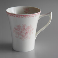 Oneida L6703052560 Lancaster Garden 13 oz. Pink Porcelain Mug - 36/Case