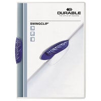Durable 226307 Swingclip Clear / Blue Clip Letter Sized Report 30 Page Cover - 25/Pack