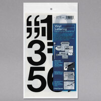Chartpak 01170 Black Adhesive 3 inch Vinyl Helvetica Numbers - 10/Pack