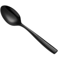 Bon Chef S3016B Manhattan 4 7/8" 18/10 Extra Heavy Weight Black Stainless Steel Demitasse Spoon - 12/Pack