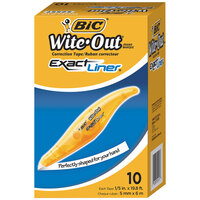 Bic WOELP10 Wite-Out Exact Liner White 1/5 inch x 236 inch Correction Tape   - 10/Box