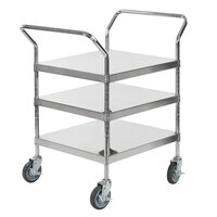Regency Stainless Steel Three Shelf Utility Cart - 24" x 24" x 37"