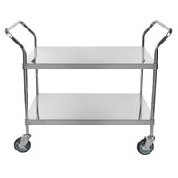 Regency Stainless Steel Two Shelf Utility Cart - 36 inch x 24 inch x 37 inch