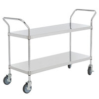 Regency Stainless Steel Two Shelf Utility Cart - 48 inch x 18 inch x 37 inch