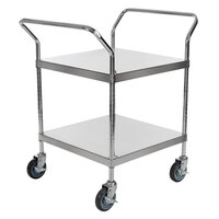 Regency Stainless Steel Two Shelf Utility Cart - 24 inch x 24 inch x 37 inch