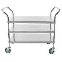 Regency Stainless Steel Three Shelf Utility Cart - 36 inch x 24 inch x 37 inch