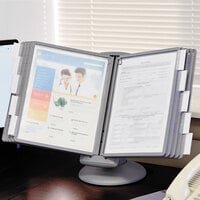 Durable 553937 SHERPA Gray Borders Letter Sized 10 Panel Motion Desktop Reference System
