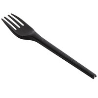 EcoChoice Heavy Weight 6 1/2 inch Black CPLA Plastic Fork - 1000/Case