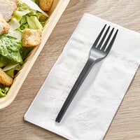 EcoChoice Heavy Weight 6 1/2 inch Black CPLA Plastic Fork - 1000/Case