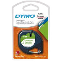 DYMO 10697 LetraTag 1/2 inch x 13' White Paper Label Tape - 2/Pack