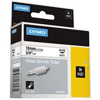 DYMO 18057 Rhino 3/4 inch x 5' Black on White Heat-Shrink Tube