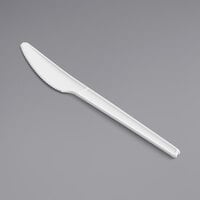 EcoChoice Heavy Weight Compostable 6 1/2 inch White CPLA Plastic Knife - 1000/Case