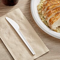 EcoChoice Heavy Weight Compostable 6 1/2 inch White CPLA Plastic Knife - 1000/Case