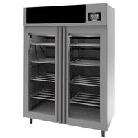 Stagionello 58 inch Glass Door Stainless Steel Meat Curing Cabinet - 440 lb. / 200 kg., 220V, 4190W