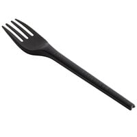 EcoChoice Heavy Weight 6 1/2 inch Black CPLA Plastic Fork - 50/Pack