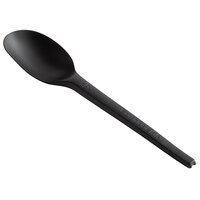 EcoChoice Heavy Weight 6 1/2 inch Black CPLA Plastic Spoon - 50/Pack