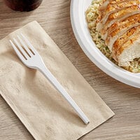 EcoChoice Heavy Weight Compostable 6 1/2 inch White CPLA Plastic Fork - 1000/Case