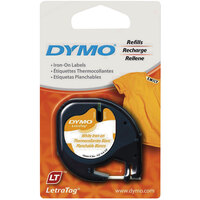 DYMO 18771 LetraTag 1/2 inch x 6 1/2' White Iron-On Fabric Label Tape