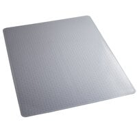 ES Robbins 122381 EverLife 60" x 46" Clear Vinyl Rectangle Crystal Edge Medium Pile Carpet Chair Mat with AnchorBar Backing
