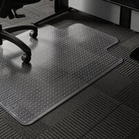 ES Robbins 128083 EverLife 48 inch x 36 inch Clear Vinyl Lipped Crystal Edge Low Pile Carpet Chair Mat with AnchorBar Backing