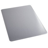 ES Robbins 122081 EverLife 48" x 36" Clear Vinyl Rectangle Crystal Edge Medium Pile Carpet Chair Mat with AnchorBar Backing