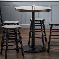 Lancaster Table & Seating 30 inch Black 4 1/2 inch Counter Height Round Column Stamped Steel Table Base