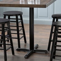 Lancaster Table & Seating 22 inch x 30 inch Black 3 inch Counter Height Column Cast Iron Table Base