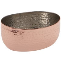 American Metalcraft HSC4 4 oz. Oval Hammered Copper Stainless Steel Sauce Cup