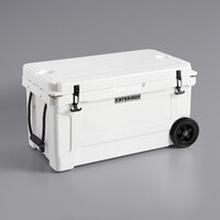 CaterGator CG65WHW White 65 Qt. Mobile Rotomolded Extreme Outdoor Cooler / Ice Chest