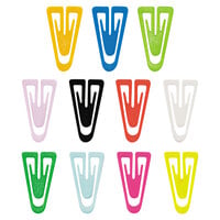 GEM PC0300 1 inch Plastic Assorted Color Paper Clips - 500/Box