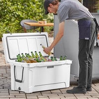 CaterGator CG100WH White 110 Qt. Rotomolded Extreme Outdoor Cooler / Ice Chest