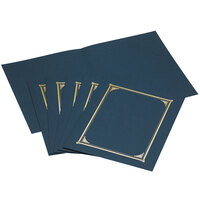 Geographics 45332 9 3/4 inch x 12 1/2 inch Navy Blue Document Cover   - 6/Pack