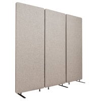 Luxor RCLM7266ZMG RECLAIM Misty Gray Room Divider Set with 3 Panels - 72 inch x 66 inch
