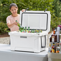 CaterGator CG45WH White 45 Qt. Rotomolded Extreme Outdoor Cooler / Ice Chest