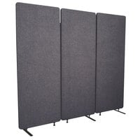 Luxor RCLM7266ZSG RECLAIM Slate Gray Room Divider Set with 3 Panels - 72 inch x 66 inch
