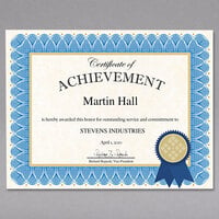 Geographics 47404 8 1/2 inch x 11 inch Blue Spiral Award Certificate Kit