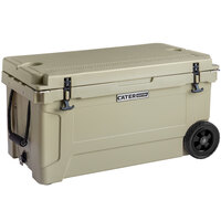 CaterGator CG65TANW Tan 65 Qt. Mobile Rotomolded Extreme Outdoor Cooler / Ice Chest