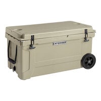 CaterGator CG65TANW Tan 65 Qt. Mobile Rotomolded Extreme Outdoor Cooler / Ice Chest