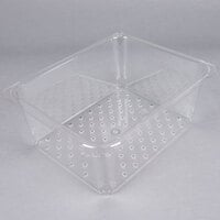 Cambro 25CLRCW135 Camwear 1/2 Size Clear Polycarbonate Colander Pan - 5 inch Deep