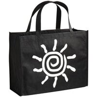 LK Packaging Large Black Non-Woven Reusable Shopping Bag - 100/Case