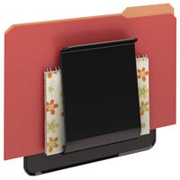 Deflecto 65504H Stand Tall 9 1/4 inch x 10 5/8 inch x 1 3/4 inch Black Oversized Wall File
