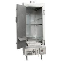 Town SM-24-L-SS Natural Gas Indoor 24 inch Stainless Steel Smokehouse with Left Door Hinges - 45,000 BTU