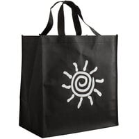 LK Packaging Medium Black Non-Woven Reusable Shopping Bag - 100/Case