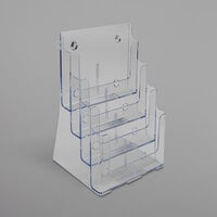 Deflecto 77441 DocuHolder 9 3/8 inch x 7 inch x 13 5/8 inch Clear 4-Compartment Magazine Holder