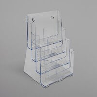 Deflecto 77441 DocuHolder 9 3/8" x 7" x 13 5/8" Clear 4-Compartment Magazine Holder