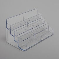 Deflecto 70801 7 7/8" x 3 1/2" x 3 3/8" Clear Plastic 8-Pocket Business Card Holder
