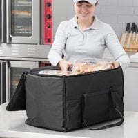 Choice Insulated Food Delivery Bag / Pan Carrier, Black Nylon, 23 inch x 13 inch x 15 inch