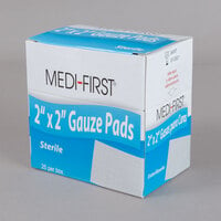 Medi-First 60673 2" x 2" Sterile Gauze Pad - 25/Box